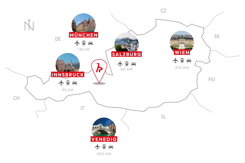 Anreise nach Kitzbühel - Lage auf einen Blick