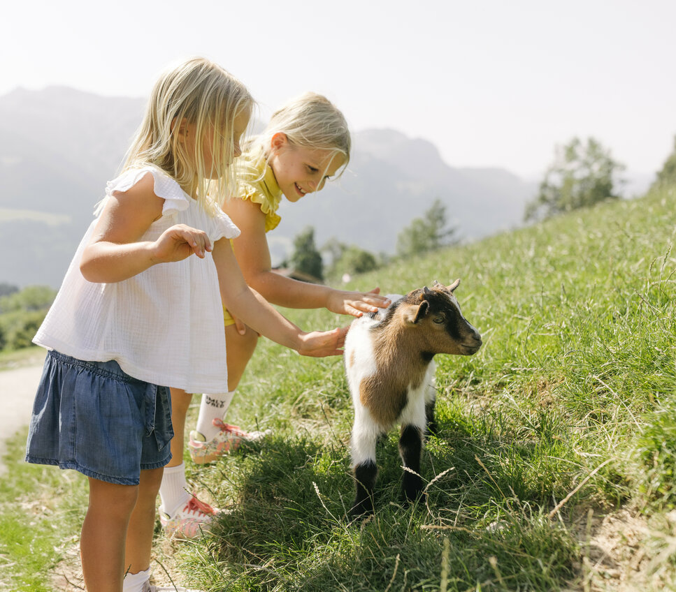 Ein weißer Flurbereich mit einer offenen Garderobe, Kissen und einem kleinen schwarzen Schild