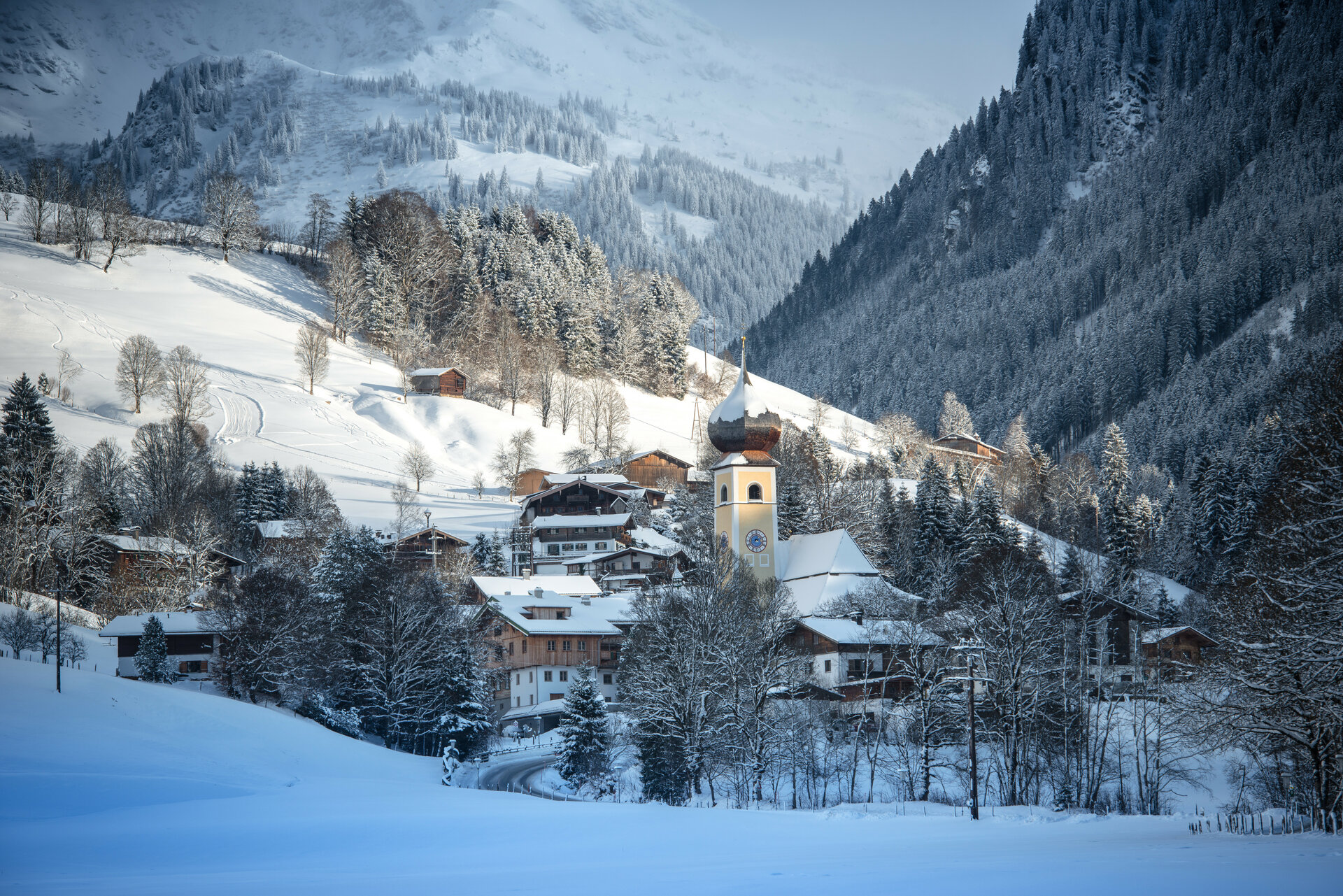 Ortsansicht Aurach Winter