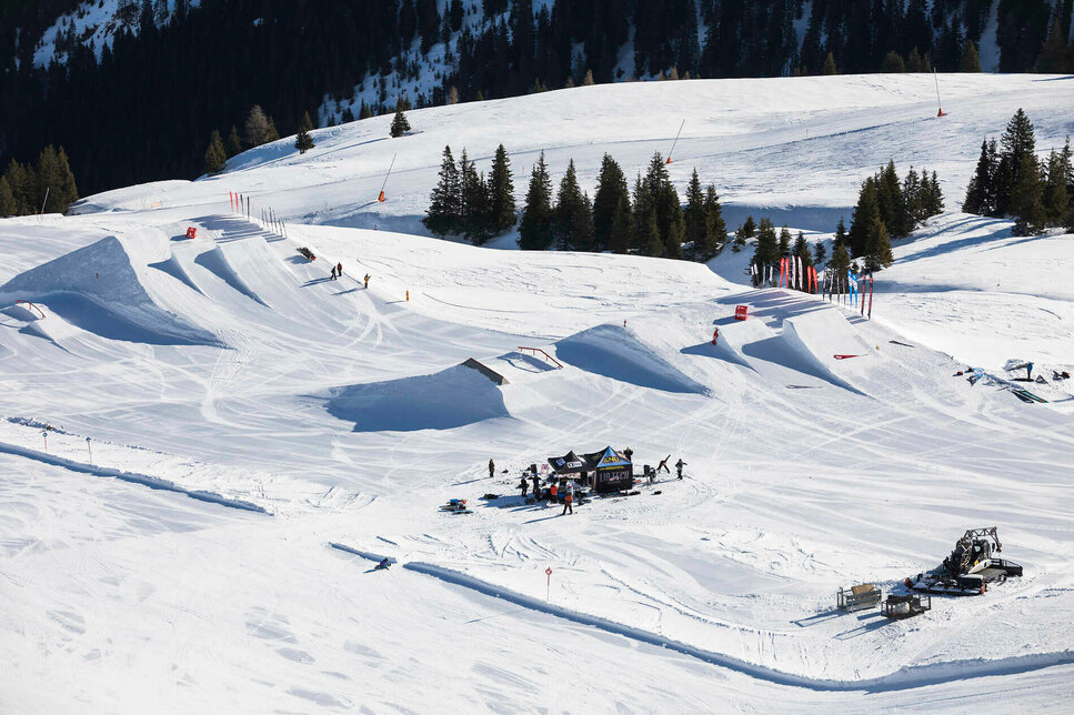 Snowpark in Kitzbühel von oben