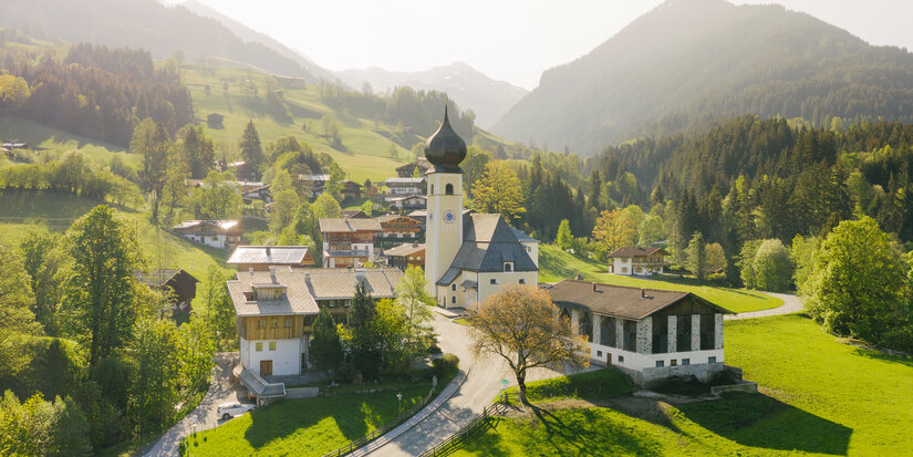 Das Dorf Aurach von oben